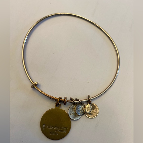 Alex and Ani Om Symbol Russian Gold Adjustable Charm Bangle Bracelet - Picture 4 of 5